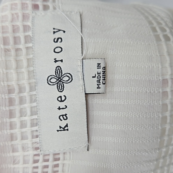 "KATE ROSY" Ivory Lined With Shoulder Pads Cropped Jacket Top Size Large - Picture 10 of 14